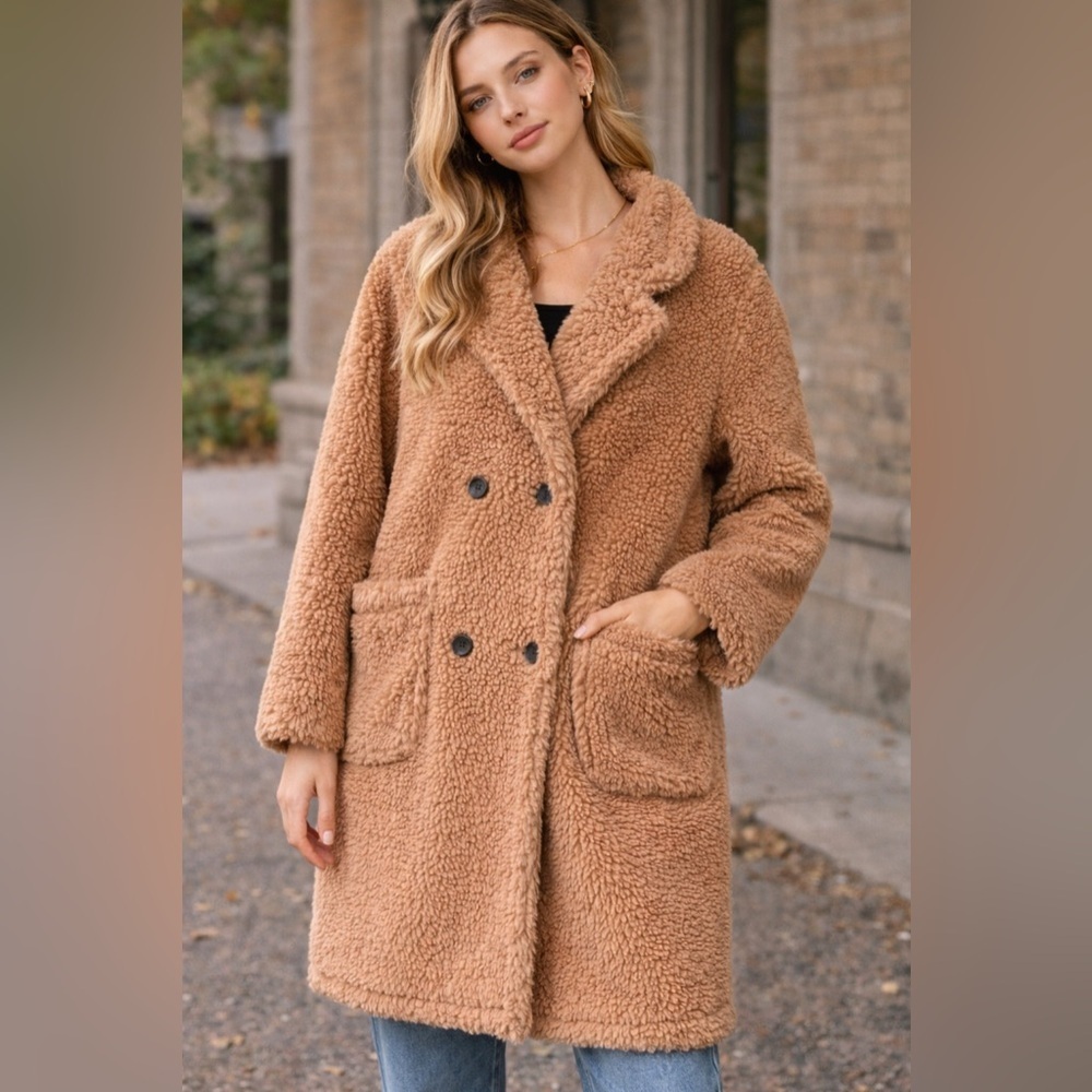 Women's Wild Fable Tan Teddy Coat